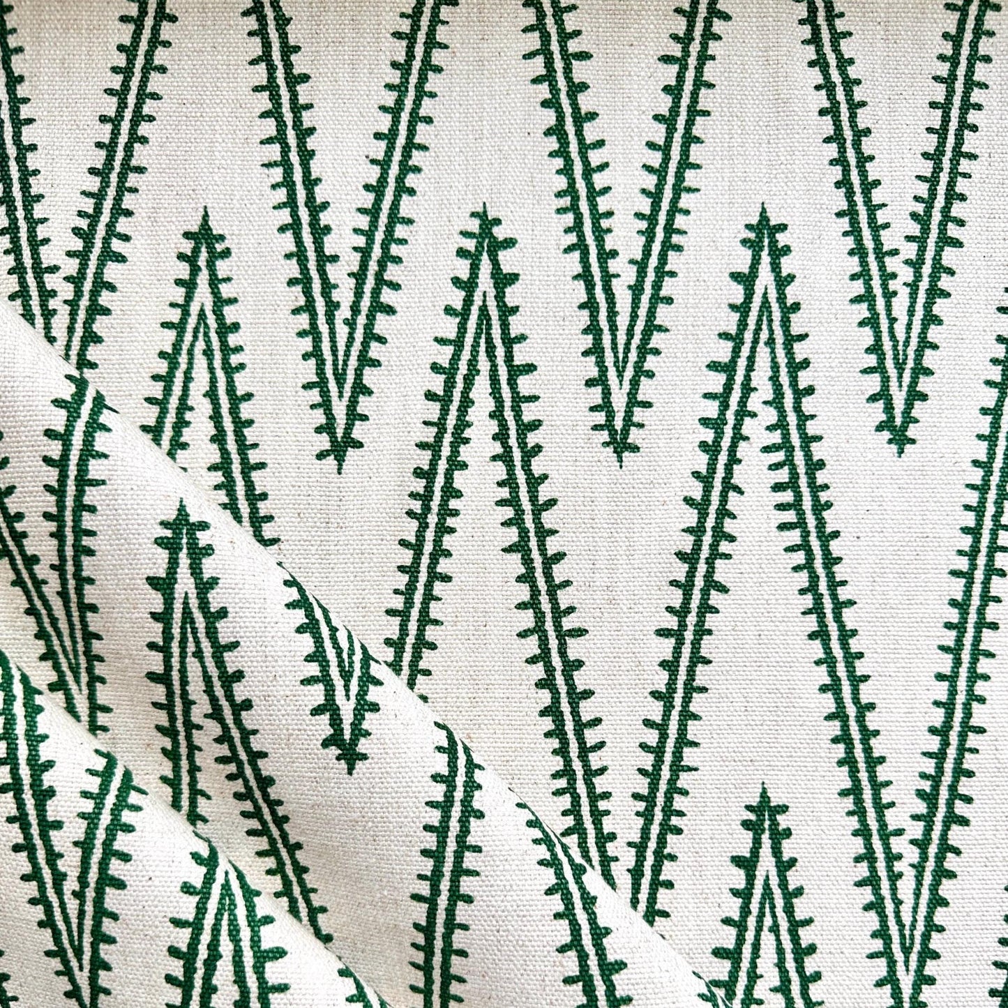 Green Stitch Pattern Cotton Fabric