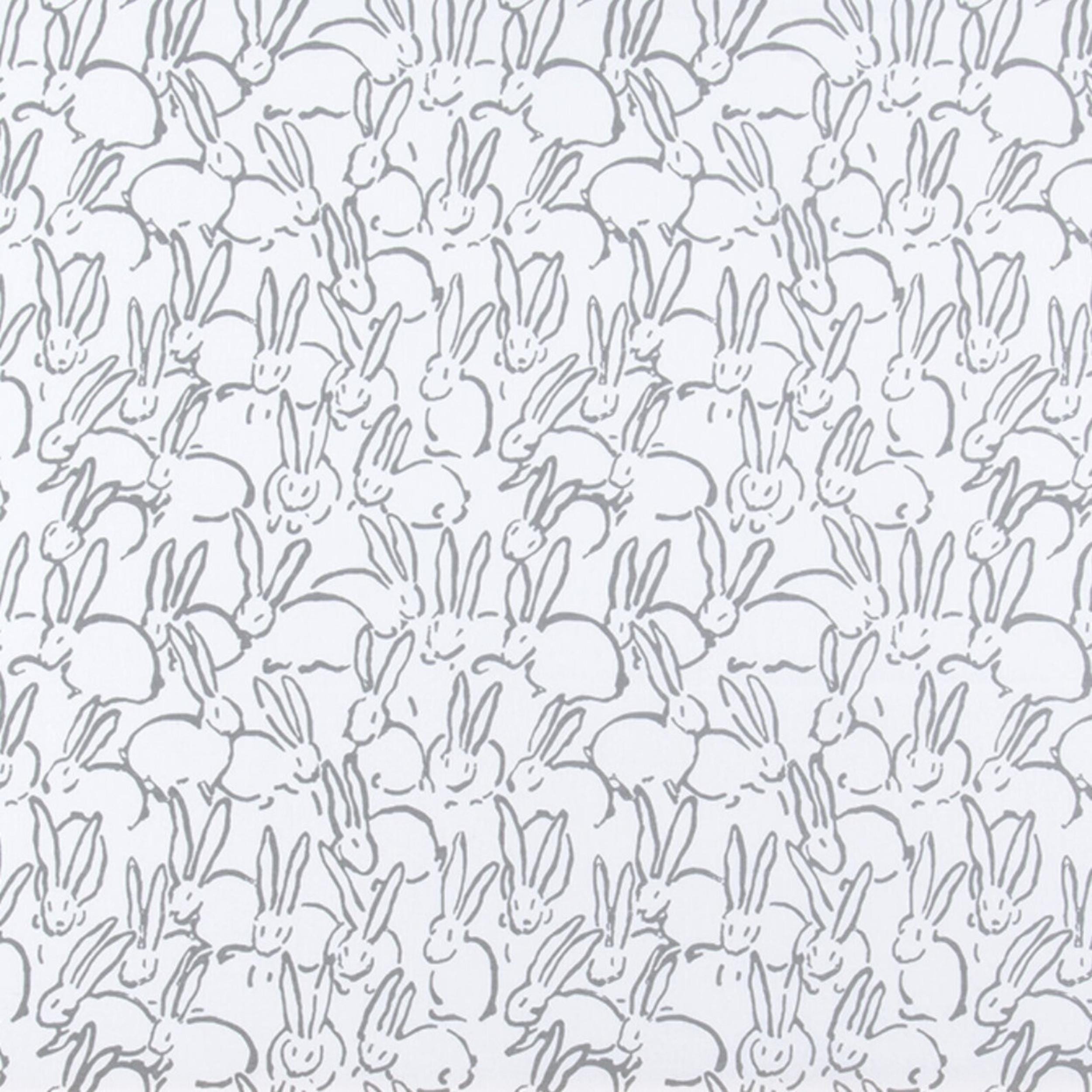 GRAY Bunny Print Fabric Pastel Nursery Decor Soft Color DIY Sewing Material Custom Baby Shower Favor Basket Lining Project Craft Making Supplies