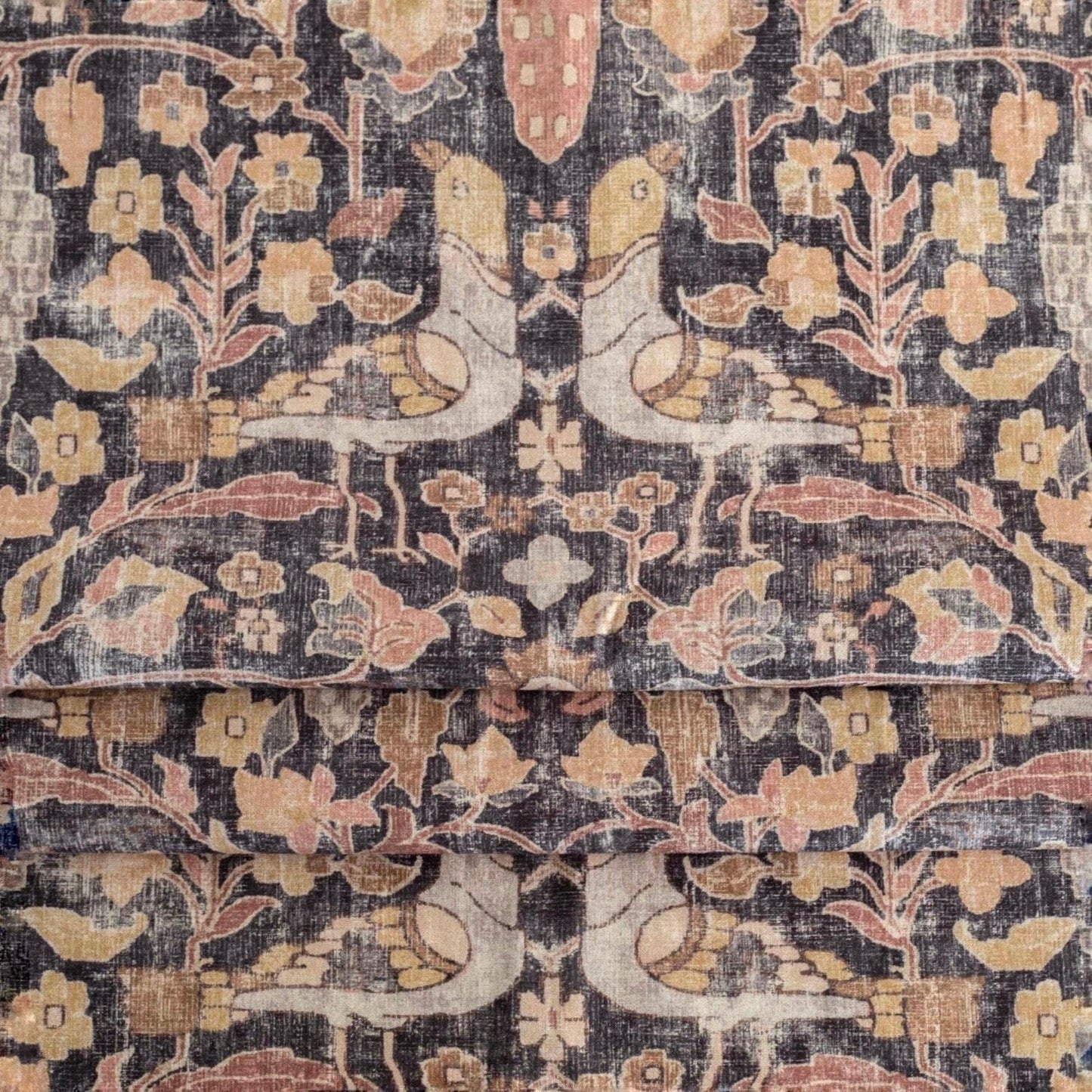cotton drapery moody floral fabric