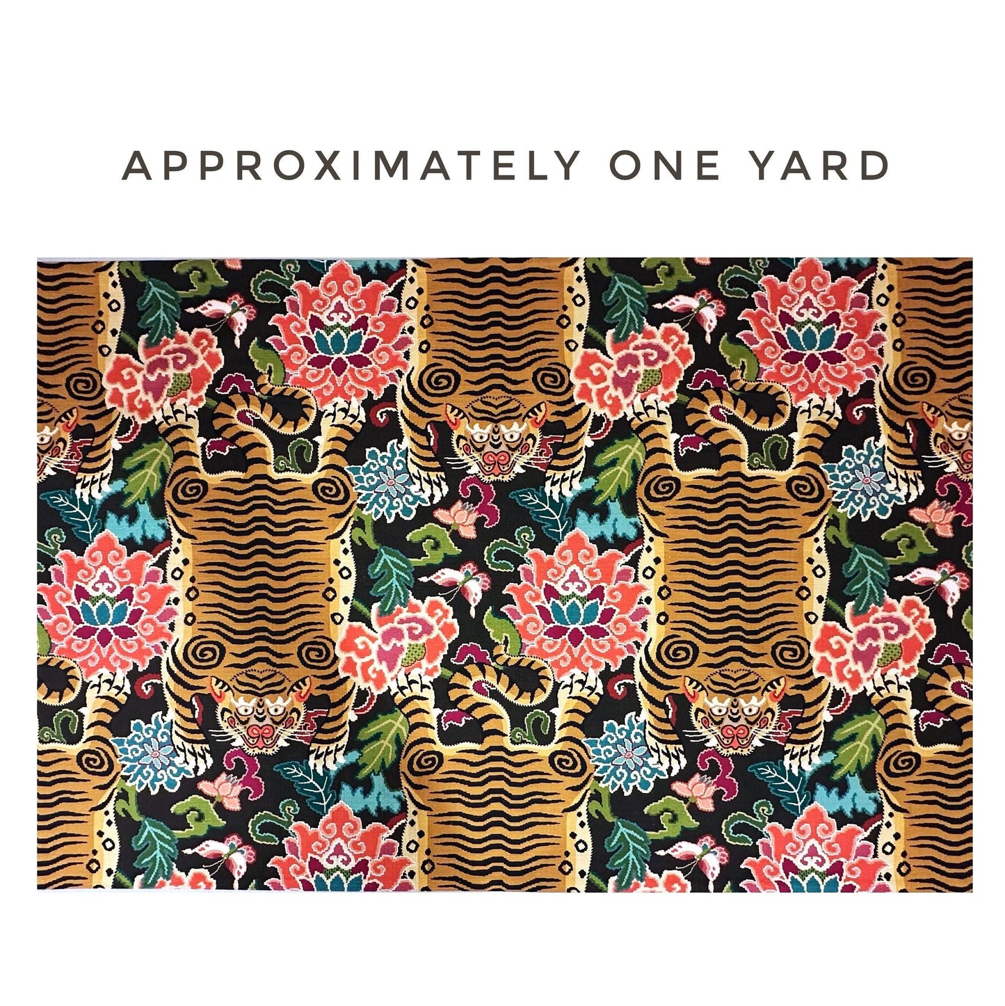 Fabric Panel Colorful Cotton Animal Floral Design Black