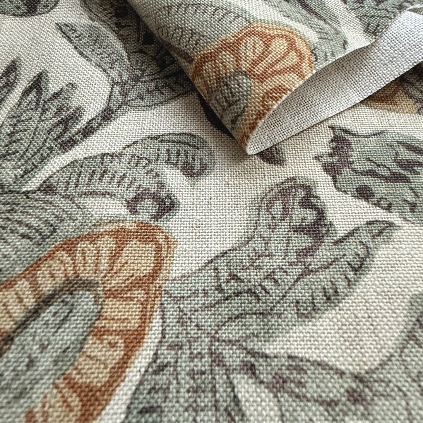 Muted Sage Large Floral Cotton Fabric – Oversized Botanical Print by the Yard