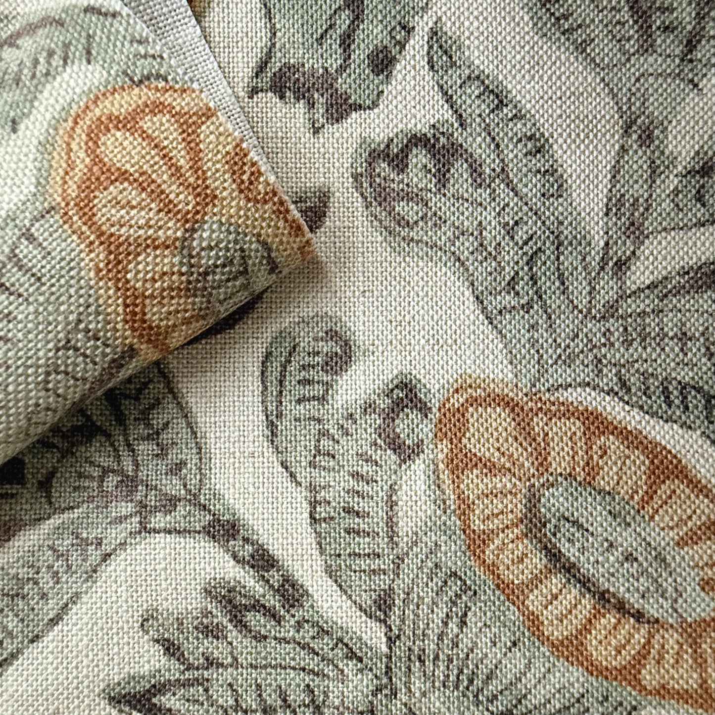 Muted Sage Large Floral Cotton Fabric – Oversized Botanical Print by the Yard