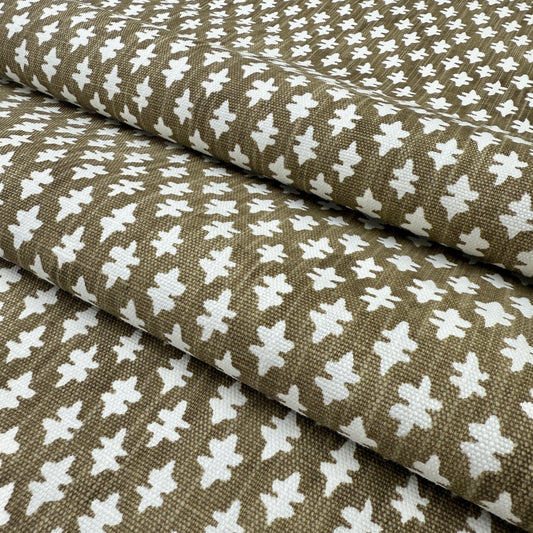 Brown and White Upholstery