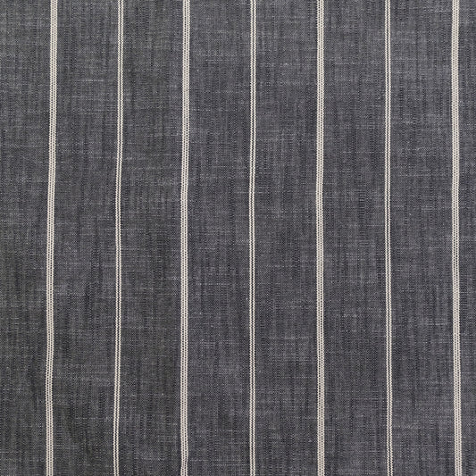 Charcoal Stripe Cotton Linen Upholstery Fabric- Modern Neutral Striped Home Decor
