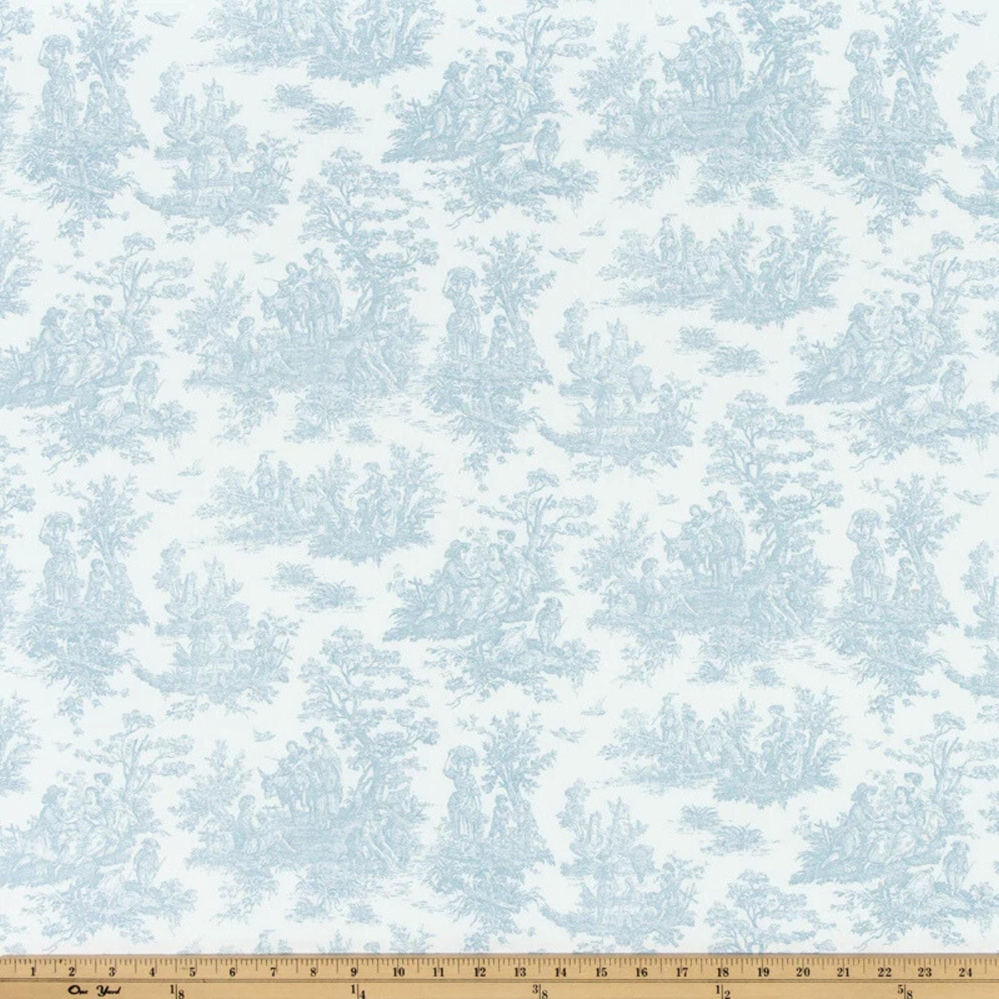 a blue and white wallpaper with a large ruler