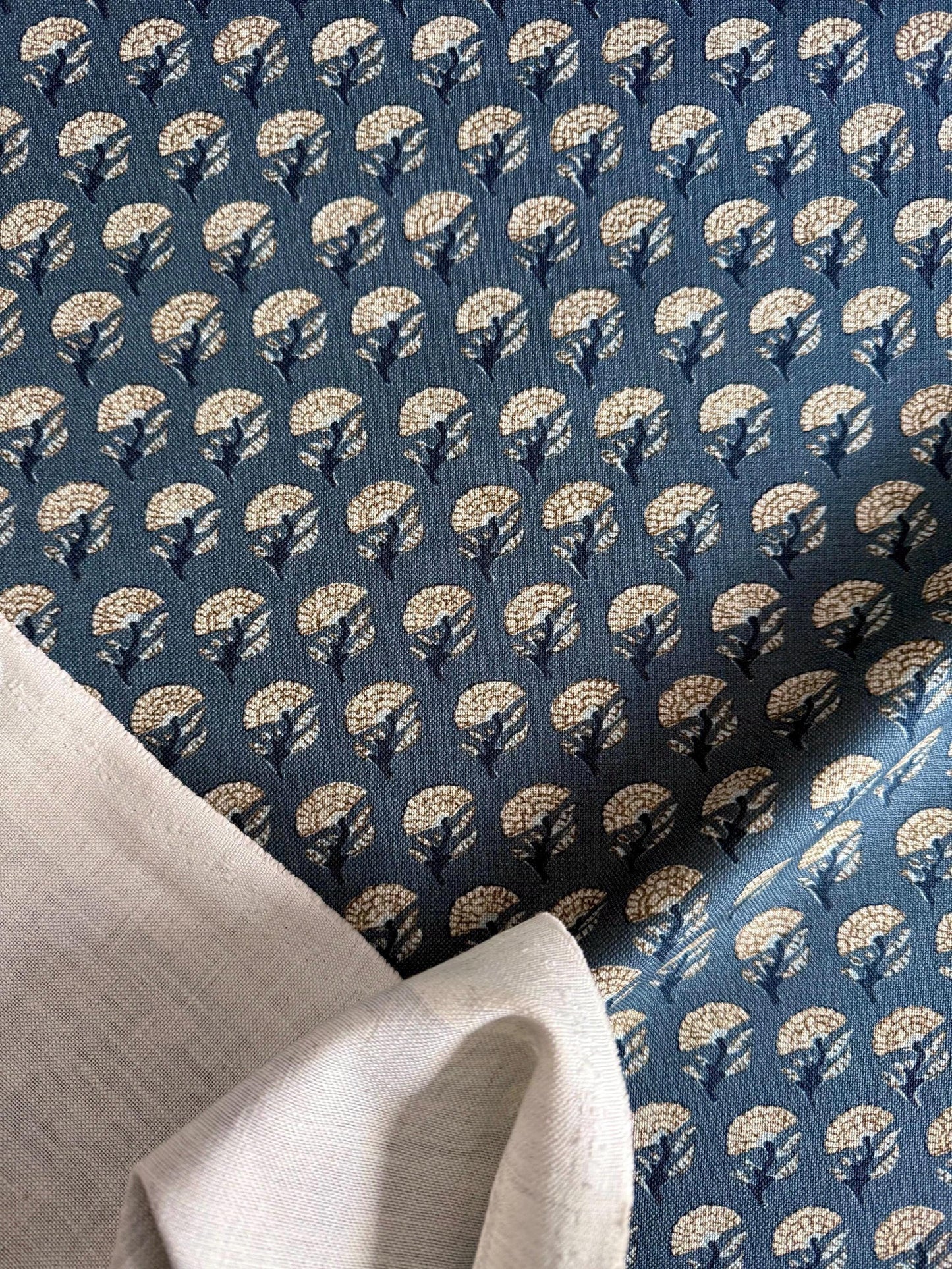 Small Blue Floral Cotton Fabric – Ditsy Print Fabric by the Yard