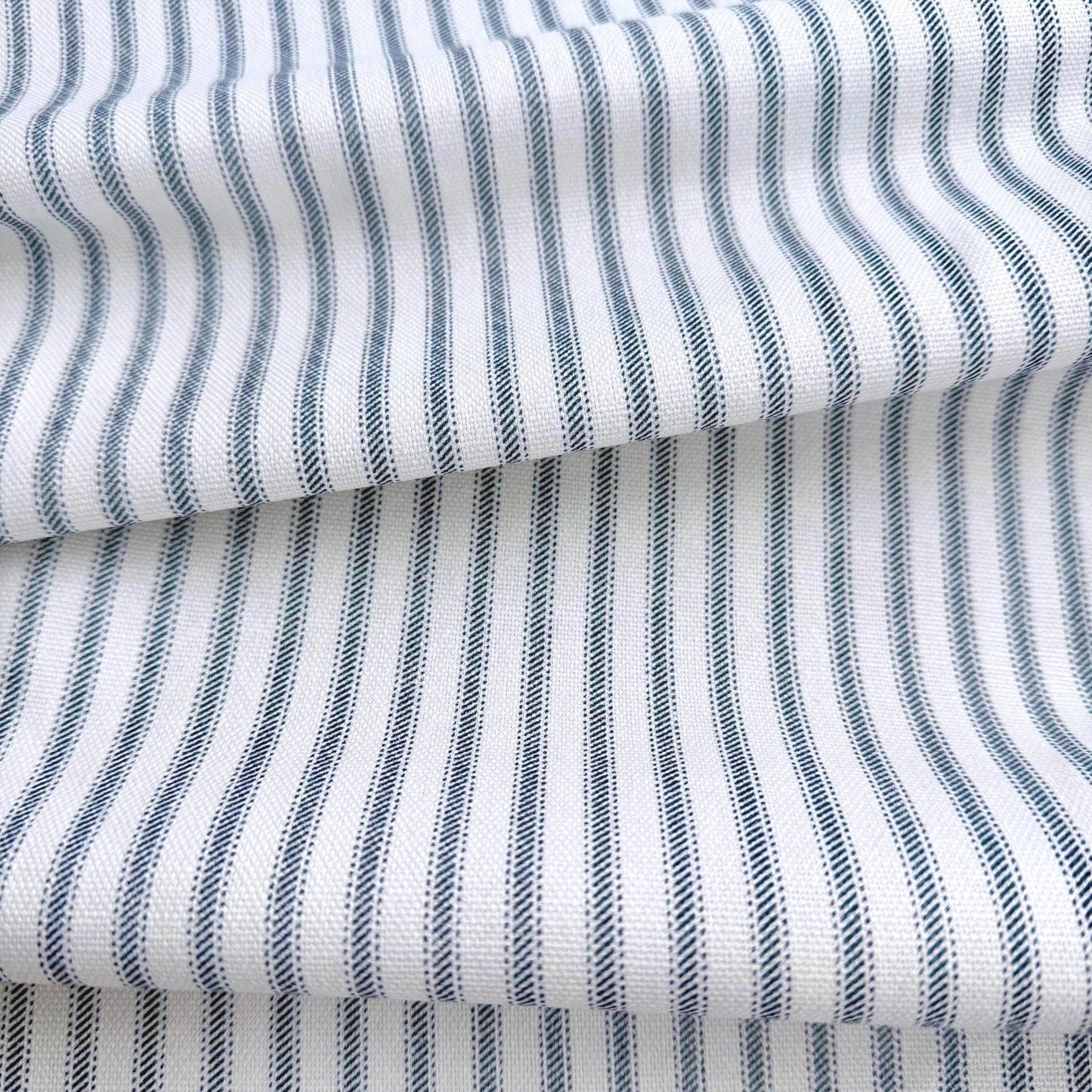 Ticking Stripe Cotton Fabric- Farmhouse Striped Upholstery