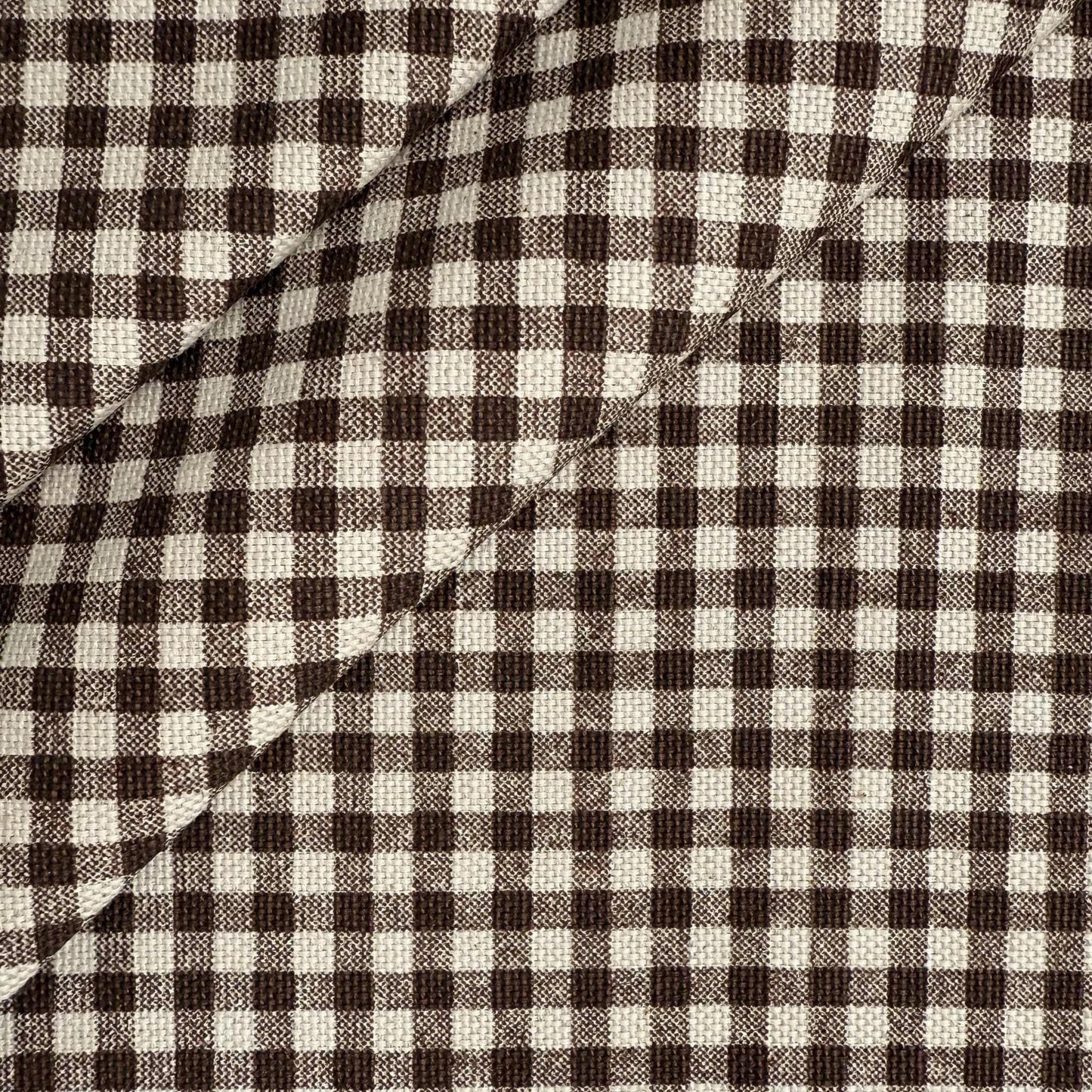 Warm Brown Gingham Check Fabric Rustic Look
