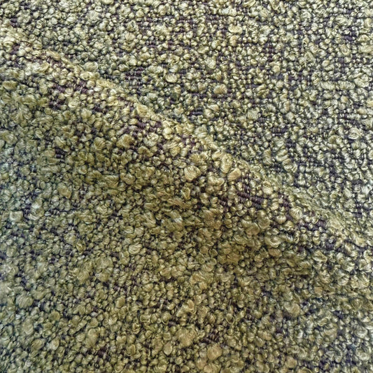 Moss Green Boucle Upholstery Fabric Durable Olive Nubbly Texture for Furniture
