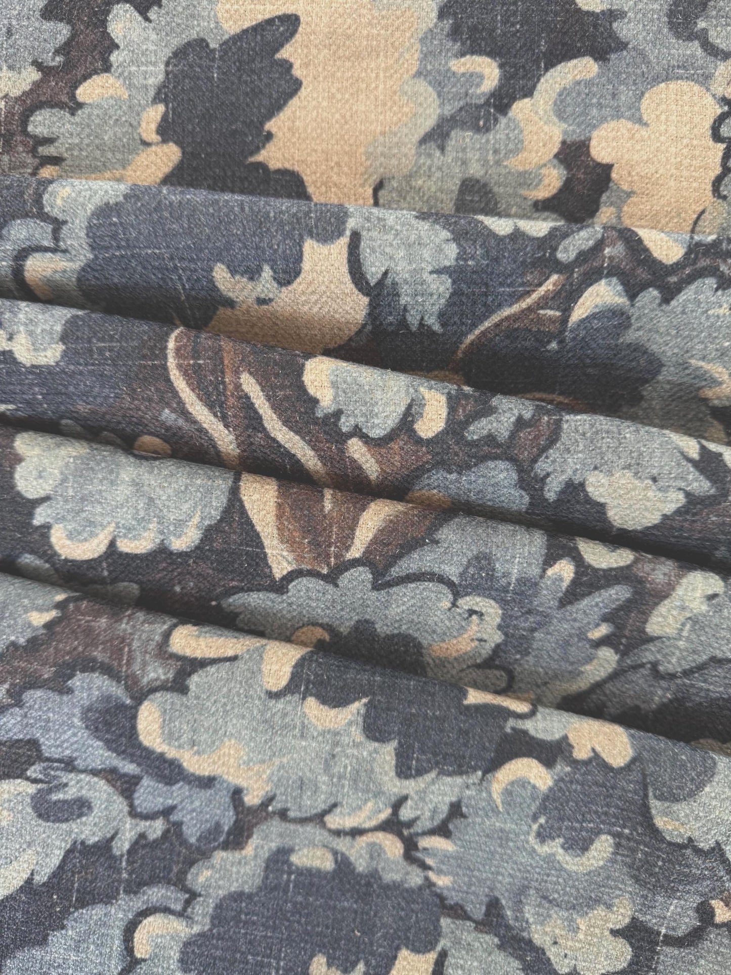 Blue Forest Canopy Drapery Fabric- Nature-Inspired Botanical Print for Curtains & Home Decor