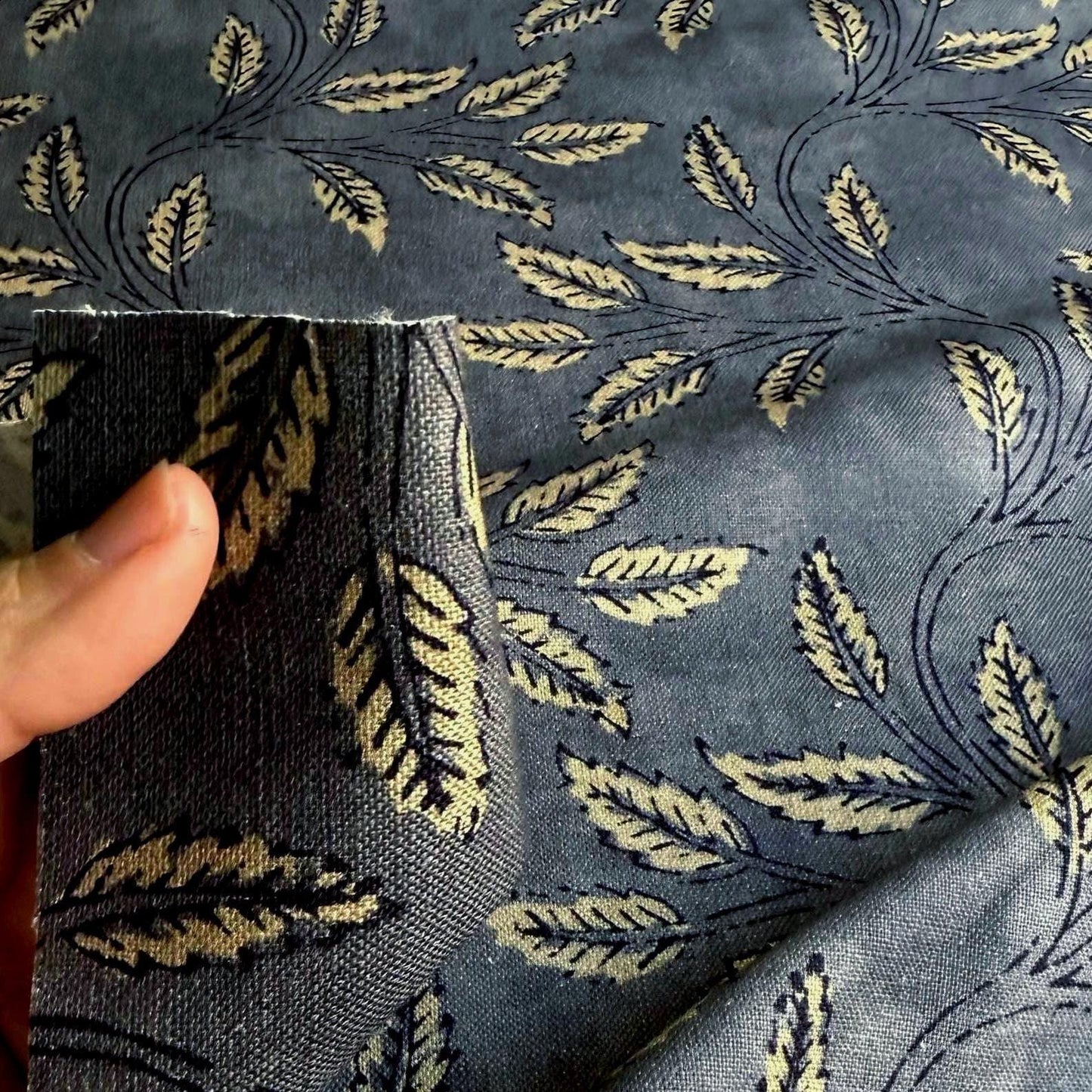 Drapery Yardage Botanical Pattern Home Decor Linen Dark Charcoal Curtain Panel Fabric Organic Modern Fabric
