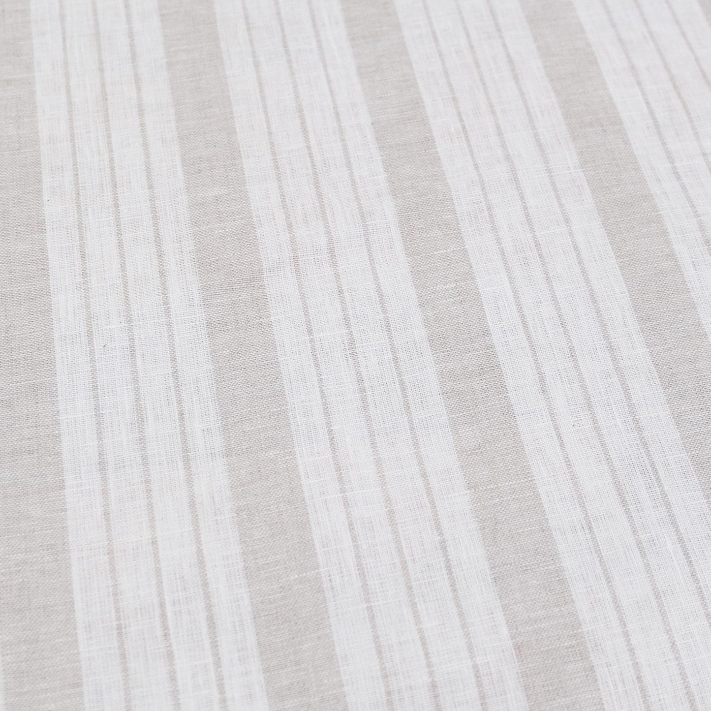 Taupe Stripe Linen Fabric by the Yard Neutral Drapery Material
