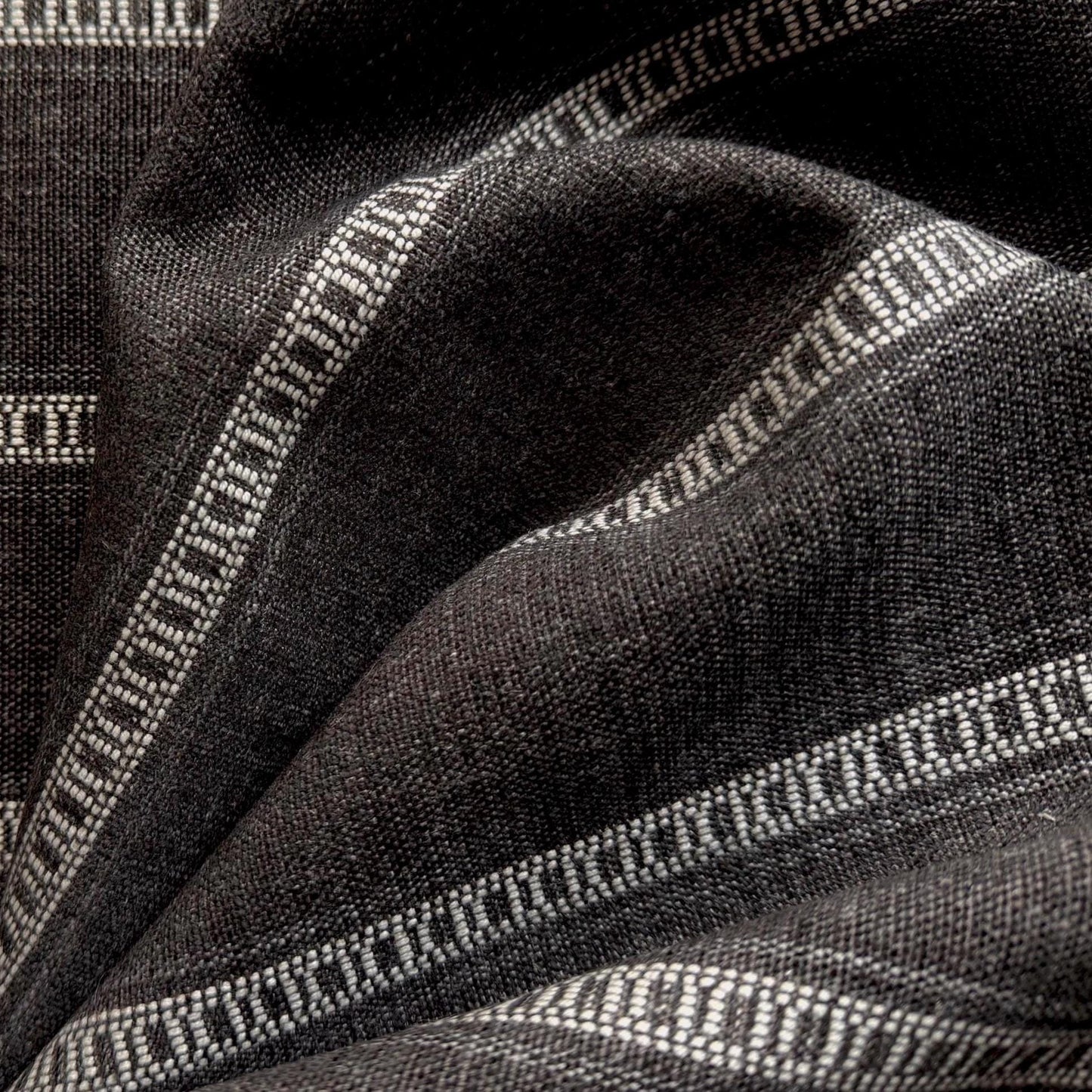 Ledger Driftwood Brown Stripe Upholstery Fabric - Large-Scale Striped Design