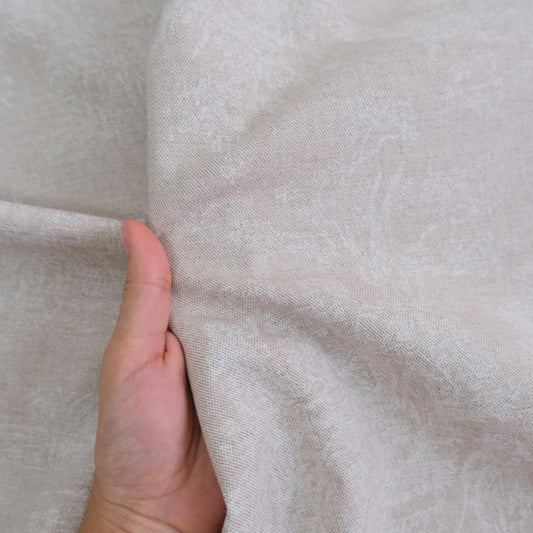 Taupe Toile Fabric by the Yard Lace Print Neutral