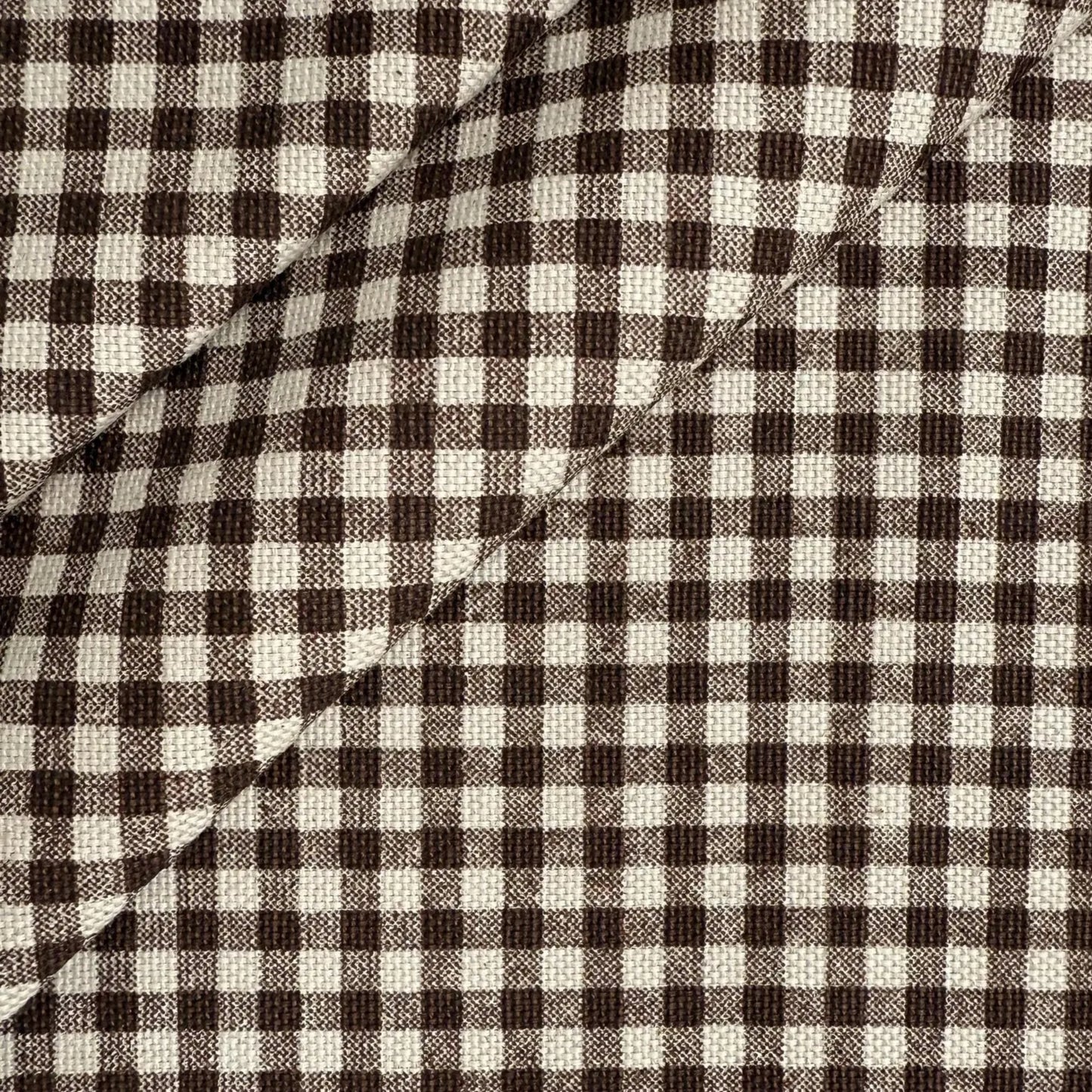 Rustic Brown Gingham Cotton Fabric – Checkered Fabric by the Yard