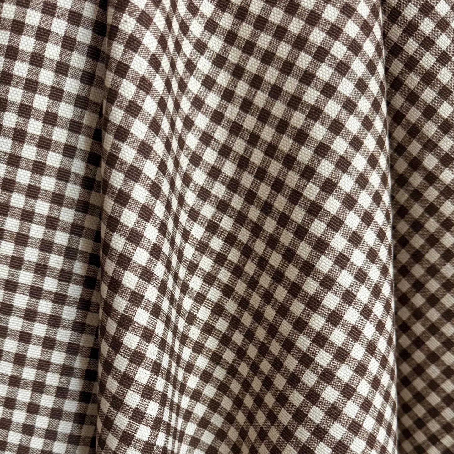 Rustic Brown Gingham Cotton Fabric – Checkered Fabric by the Yard