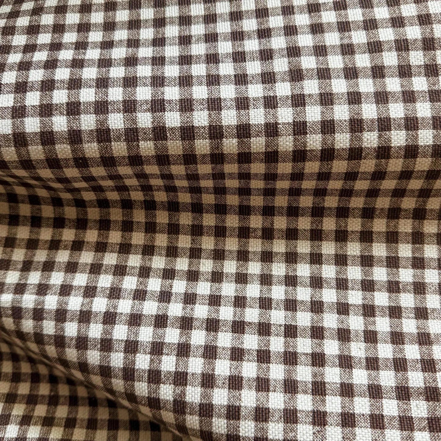 Rustic Brown Gingham Cotton Fabric – Checkered Fabric by the Yard