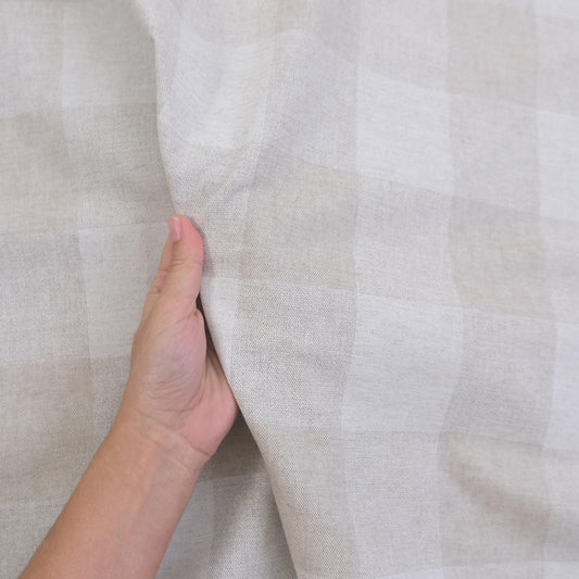Beige Buffalo Plaid Fabric by the Yard Cotton Check Printed