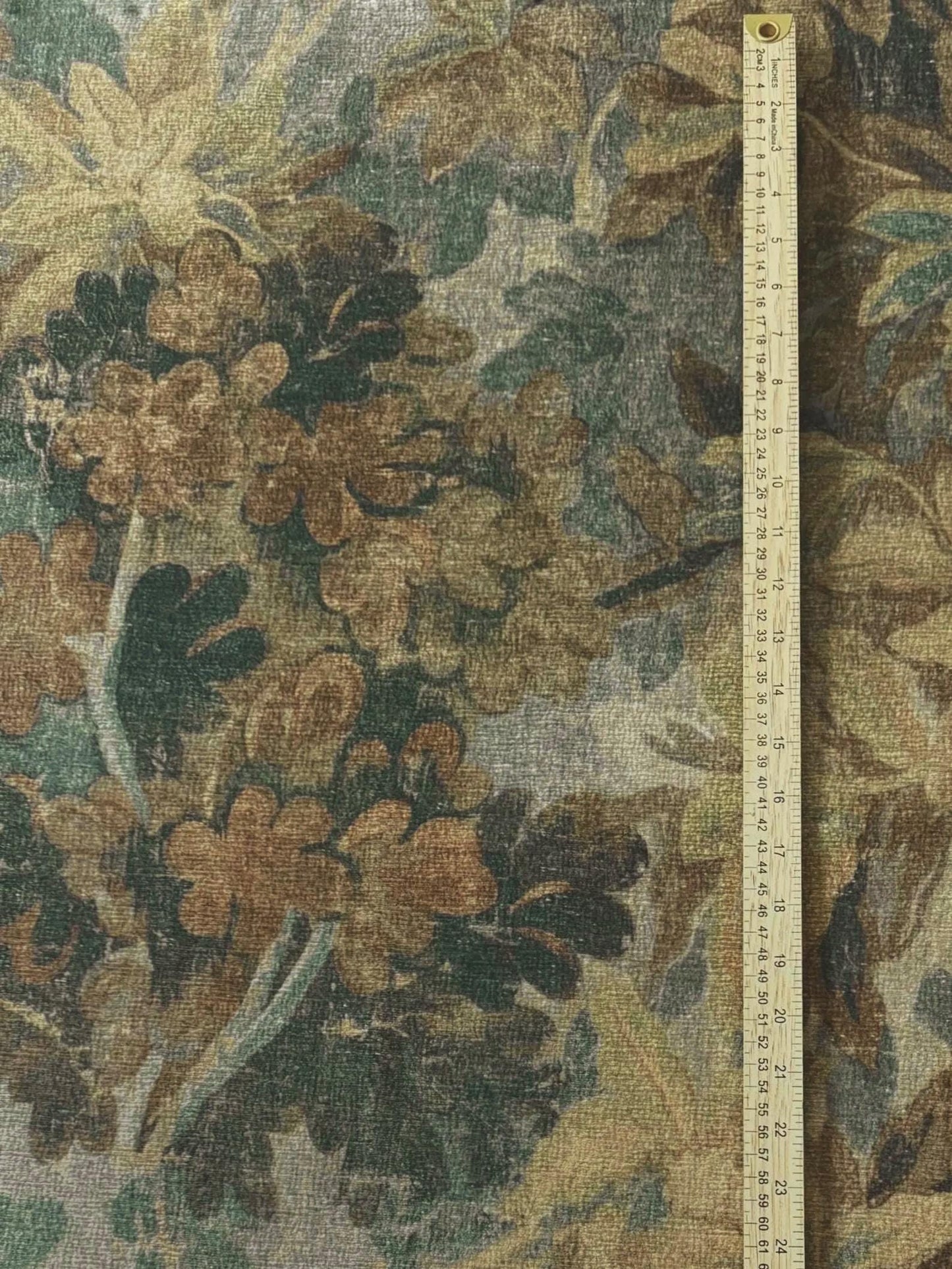 Verdana Mocha Botanical Upholstery Fabric- Vintage Inspired Design