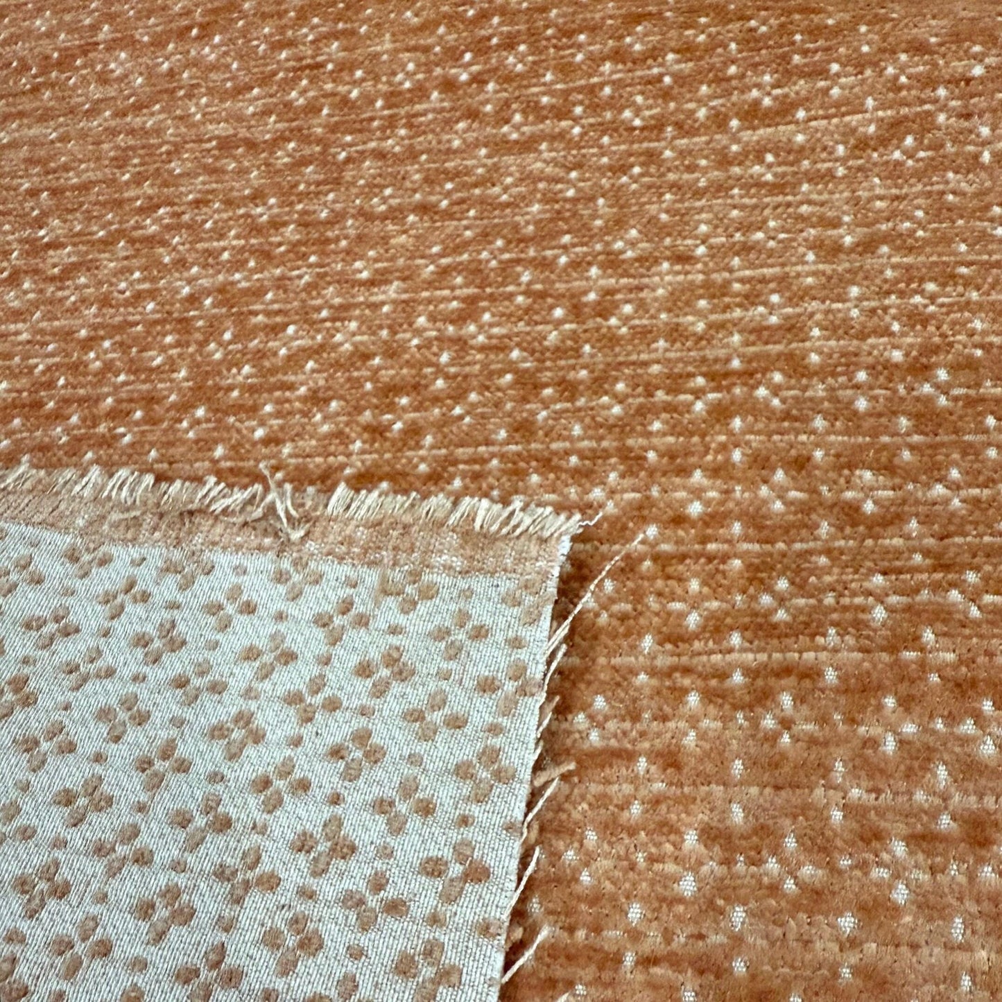 Coral Dusk Cut Velvet Modern Bohemian upholstery