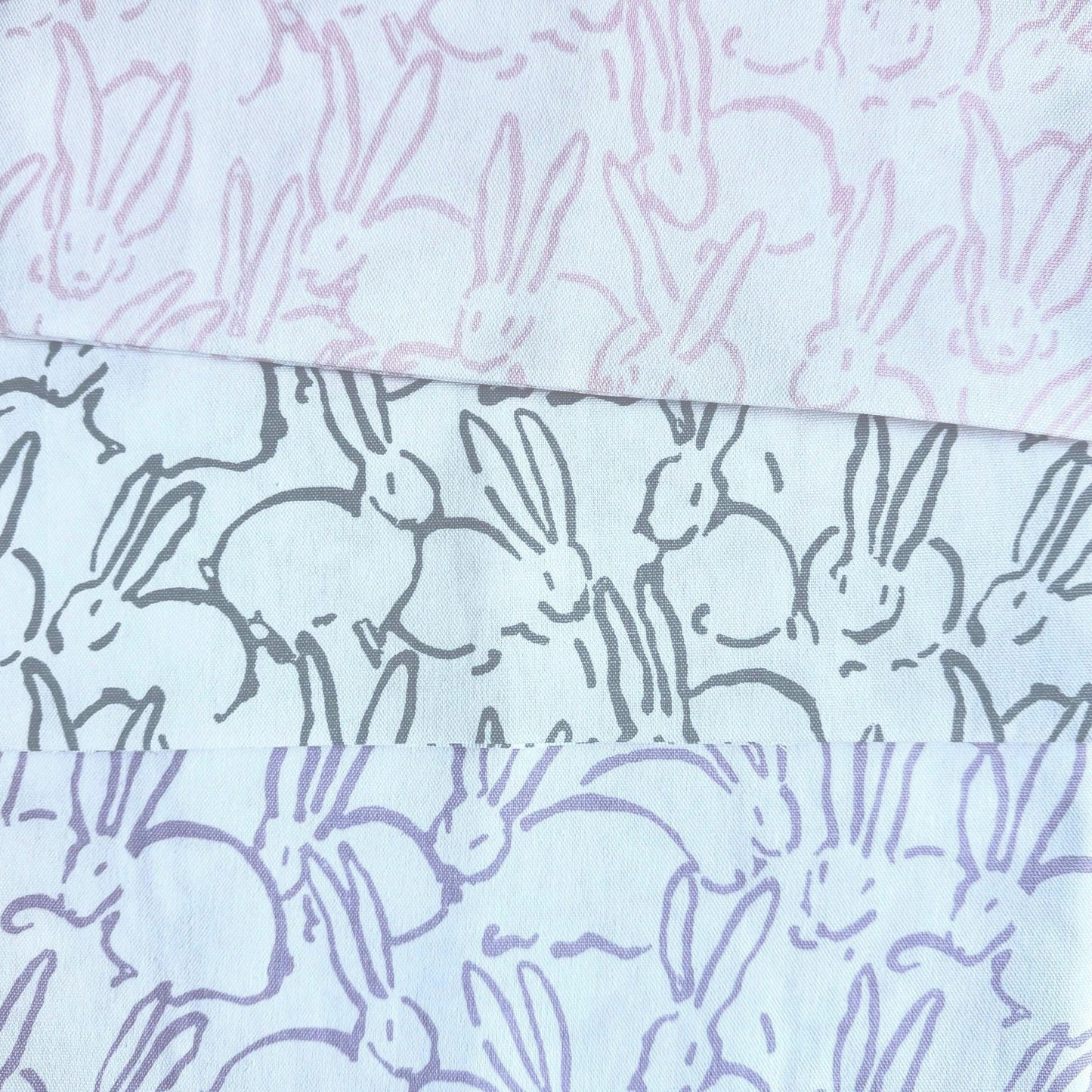 Bunny Print Pastel Fabric Soft Cotton for Nursery & Craft Projects