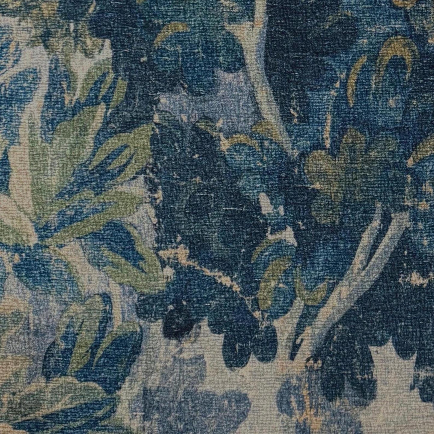 Verdana Steel Blue Leaf Pattern Fabric- Designer Upholstery Fabric