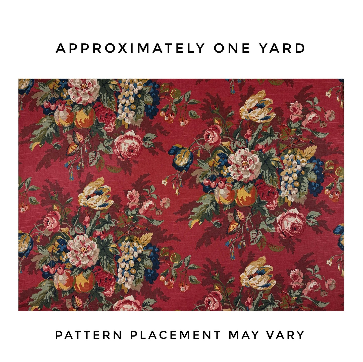 Crimson Red Floral Cotton Fabric- Designer Print for Home Decor