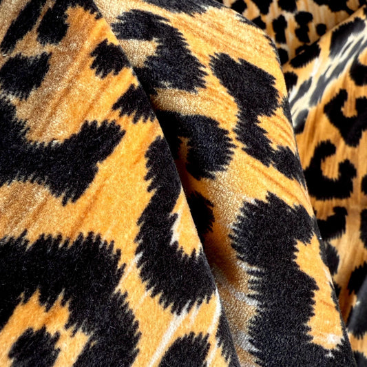 Leopard Print Velvet Upholstery Fabric