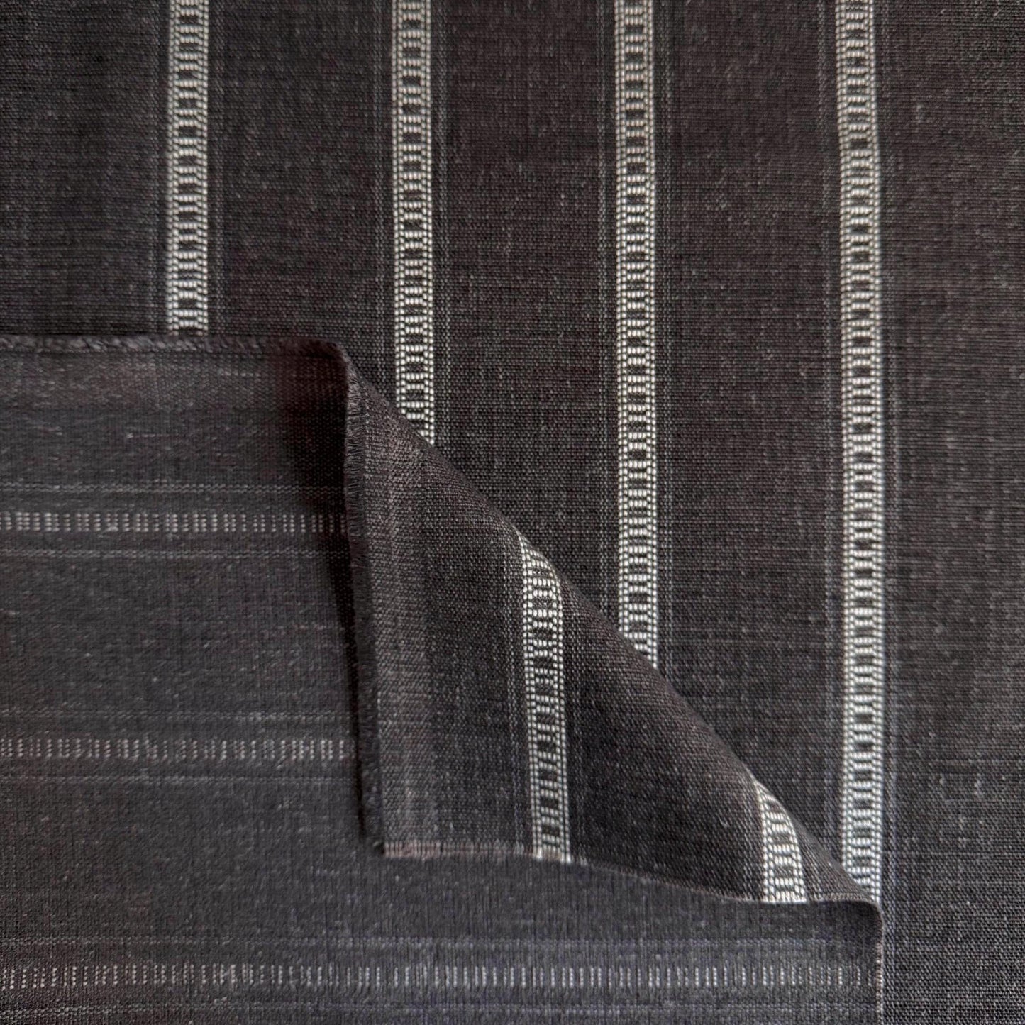 Ledger Driftwood Brown Stripe Upholstery Fabric - Large-Scale Striped Design