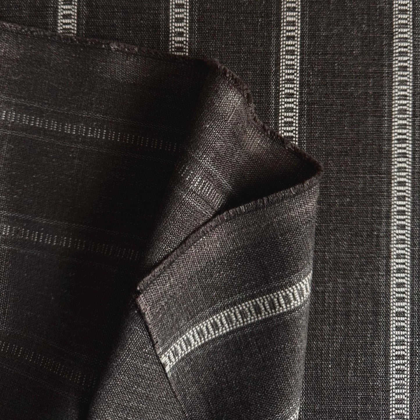 Ledger Driftwood Brown Stripe Upholstery Fabric - Large-Scale Striped Design