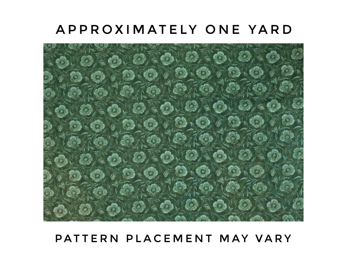 Cypress Green Floral Print Fabric by Yard – Botanical Cotton Linen Blend for Drapery & Upholstery