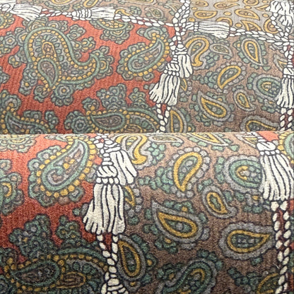 Corduroy Fabric by the Yard – Brown Terracotta Paisley Print Upholstery & Apparel Textile