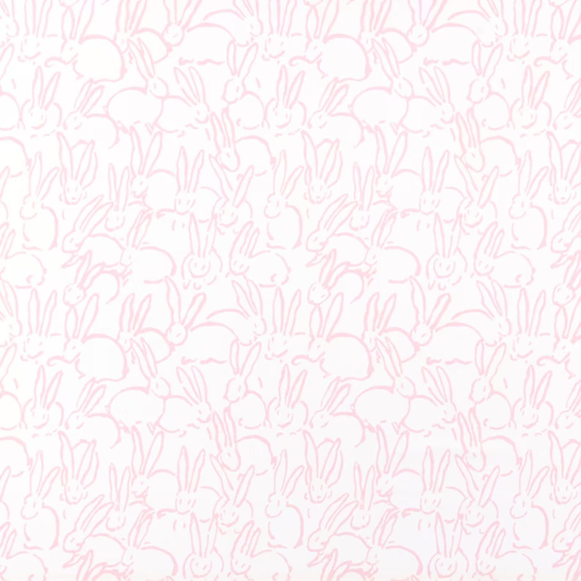 PINK Bunny Print Fabric Pastel Nursery Decor Soft Color DIY Sewing Material Custom Baby Shower Favor Basket Lining Project Craft Making Supplies