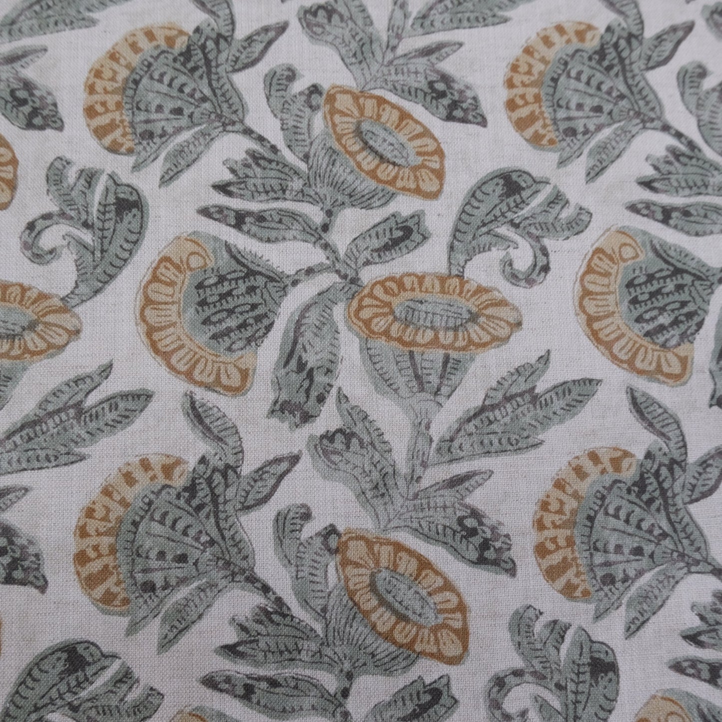Muted Sage Large Floral Cotton Fabric – Oversized Botanical Print by the Yard
