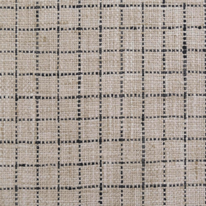 Beige Windowpane Fabric by the Yard Small Scale