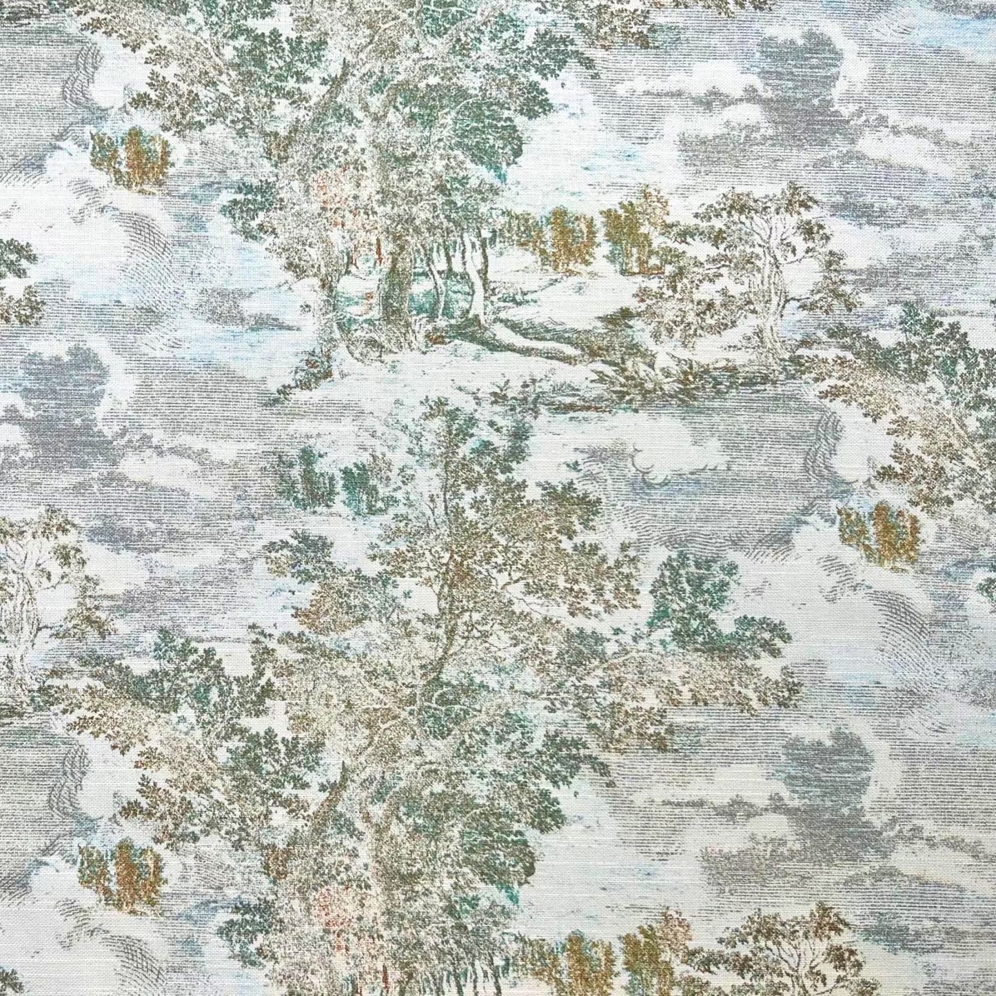 The image is a collage of various landscape scenes, including trees, clouds, and water, all rendered in a stylized and intricate manner.