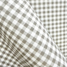 Oatmeal gingham check fabric in neutral greige cotton small scale farmhouse pattern