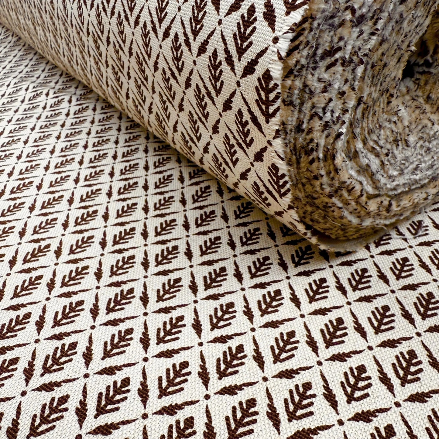 Diamond Motif Fabric by Yard Brown