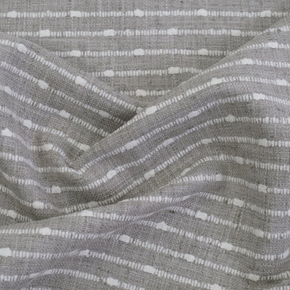 Agnes Graige Chunky Striped Upholstery Fabric- Modern Neutral Weave