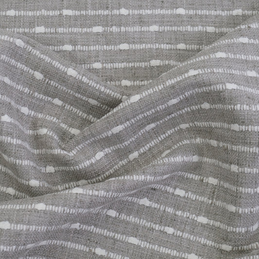 Agnes Graige Chunky Striped Upholstery Fabric- Modern Neutral Weave
