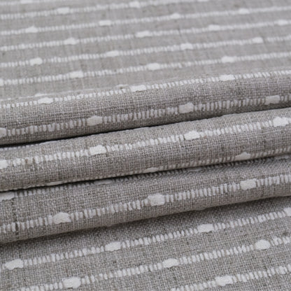 Agnes Graige Chunky Striped Upholstery Fabric- Modern Neutral Weave