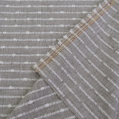Agnes Graige Chunky Striped Upholstery Fabric- Modern Neutral Weave
