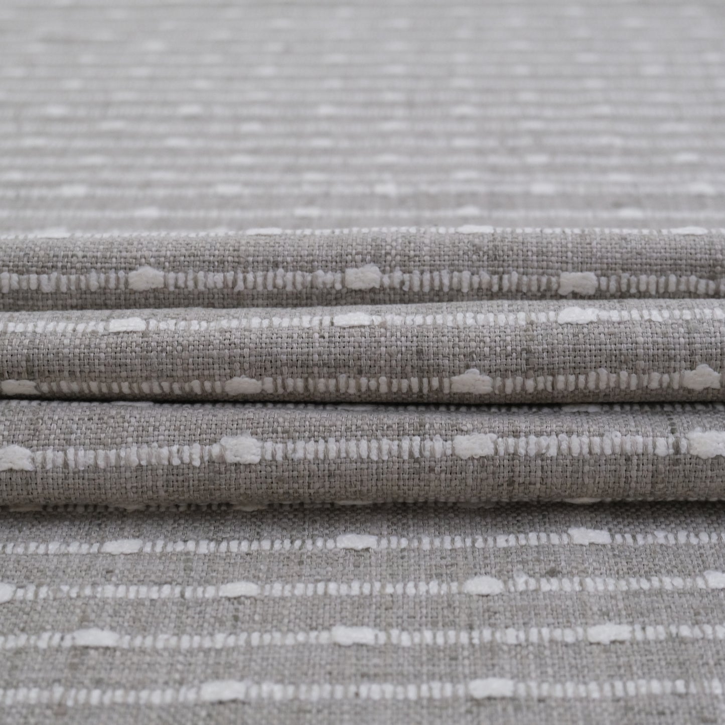 Agnes Graige Chunky Striped Upholstery Fabric- Modern Neutral Weave