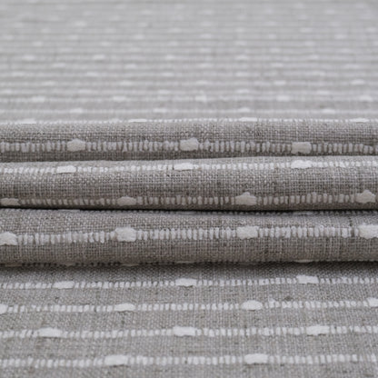 Agnes Graige Chunky Striped Upholstery Fabric- Modern Neutral Weave