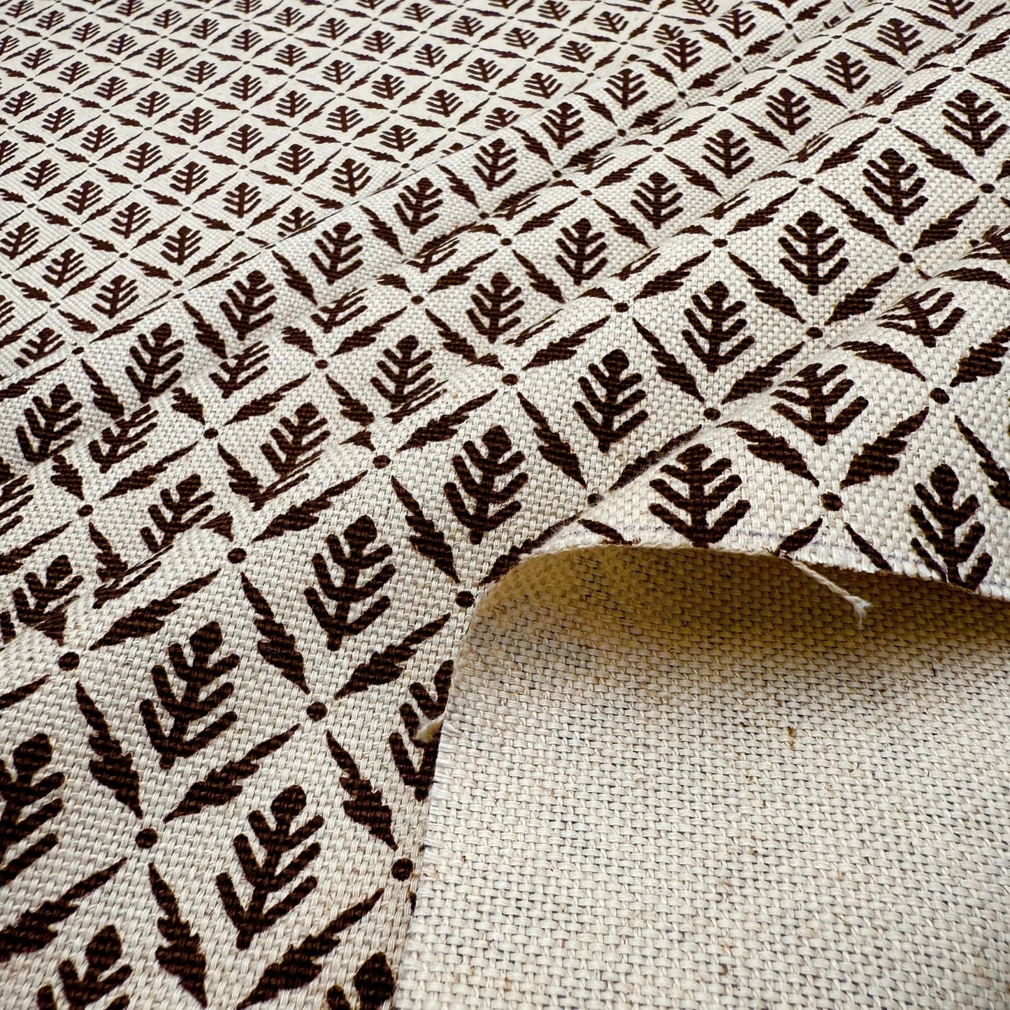 Diamond Motif Fabric by Yard Brown