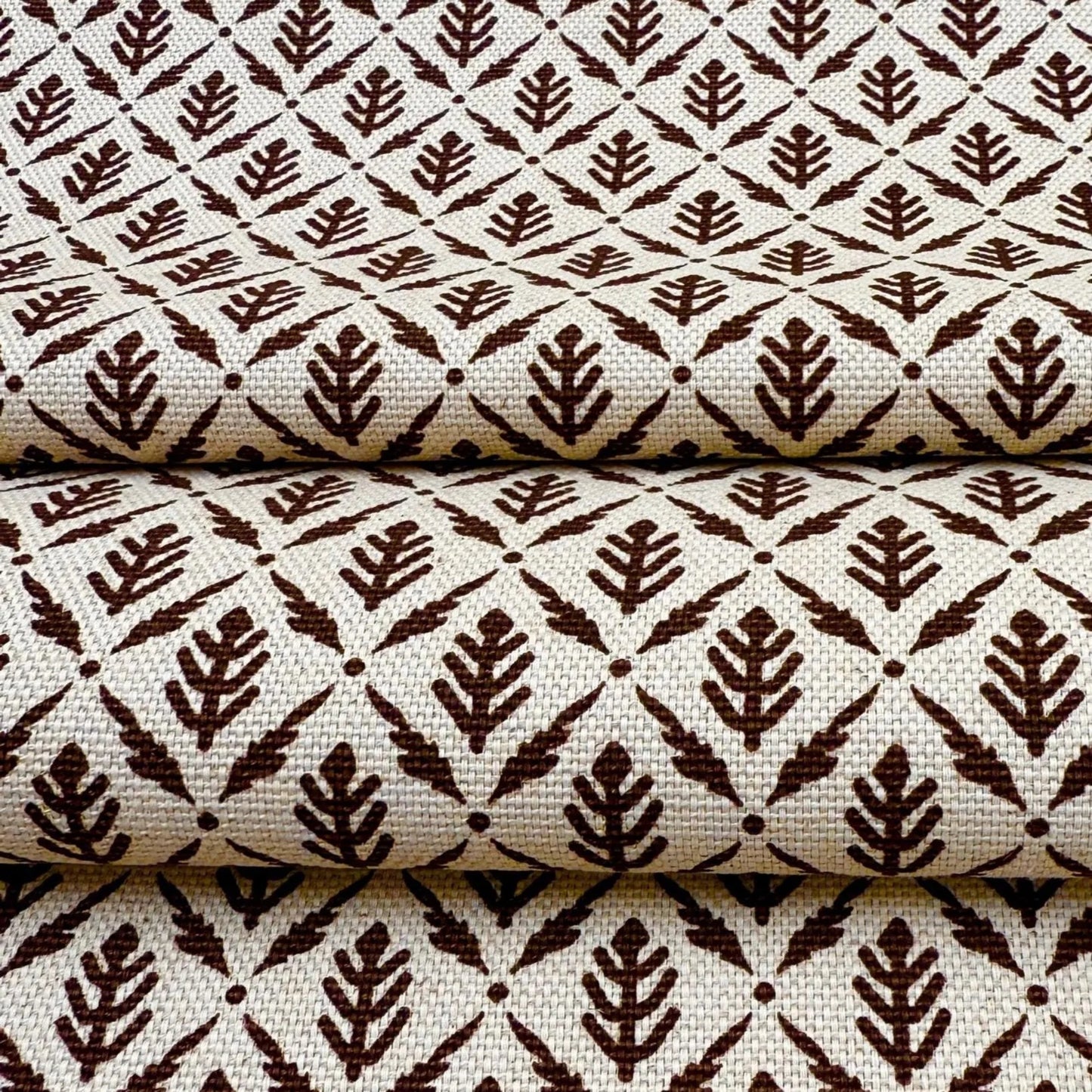 Diamond Motif Fabric by Yard Brown