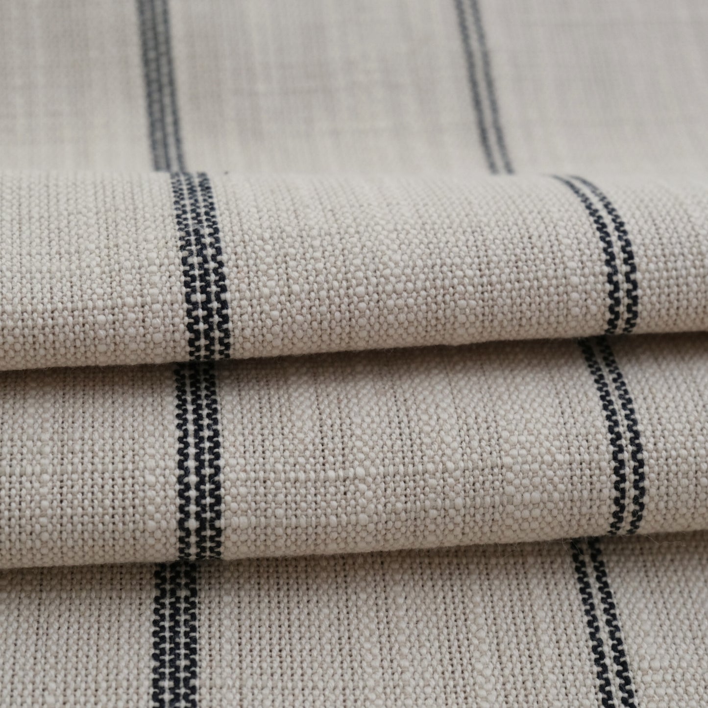 Cream Black Stripe Fabric Upholstery