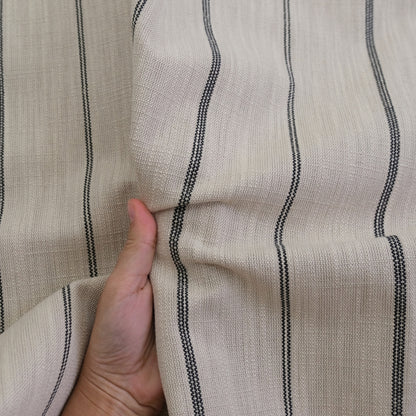 Cream Black Stripe Fabric Upholstery