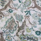 Green leopard floral fabric by the yard decorative home decor textile Leopard floral fabric pattern detail green interior decor fabric Decorative fabric for pillows curtains and sewing projects