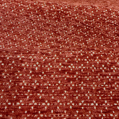 Rust Chenille Fabric Small Scale Cut Velvet
